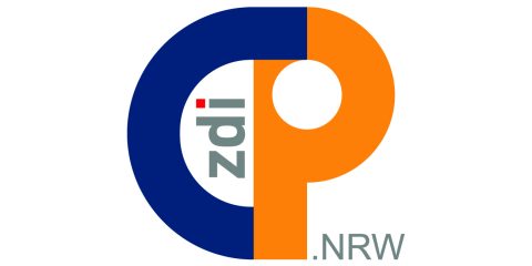 Die Grafik zeigt das neue Logo der zdi-Community-Plattform. Es zeigt ein dunkelblaues C, das in ein orangefarbenes P übergeht. Im Weißraum zwischen C und P steht zdi in grau, der Punkt auf dem i ist rot. In kleinen grauen Buchstaben unten neben dem P steht NRW.